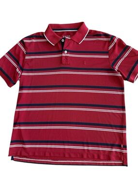 MEN’S IZOD ADVANTAGE PERFORMANCE STRIPED POLO GOLFERS CASUAL VERSATILE SZ LARGE